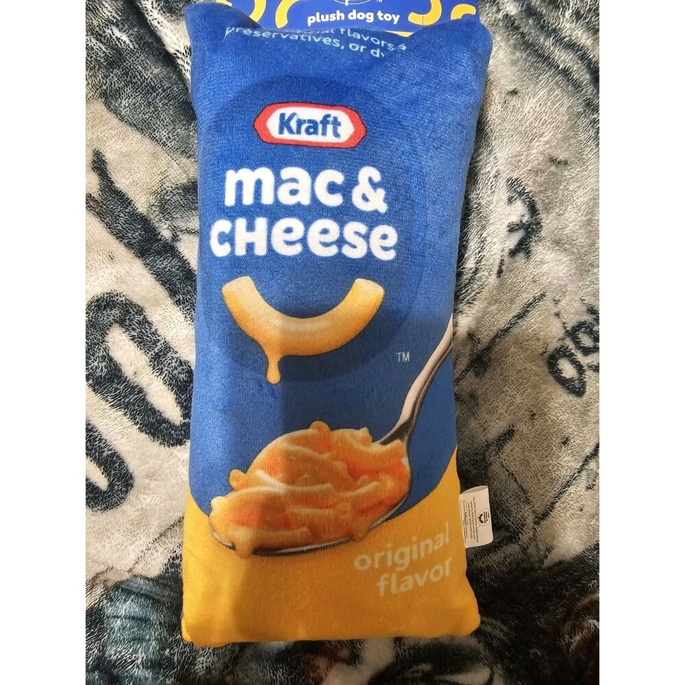 Kraft Macaroni & Cheese Plush Crinkle & Squeak Dog Toy (NEW)